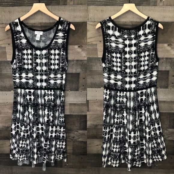 Carmen Marc Valvo Fit snd Flare Knit Skater Dress - Picture 4 of 10